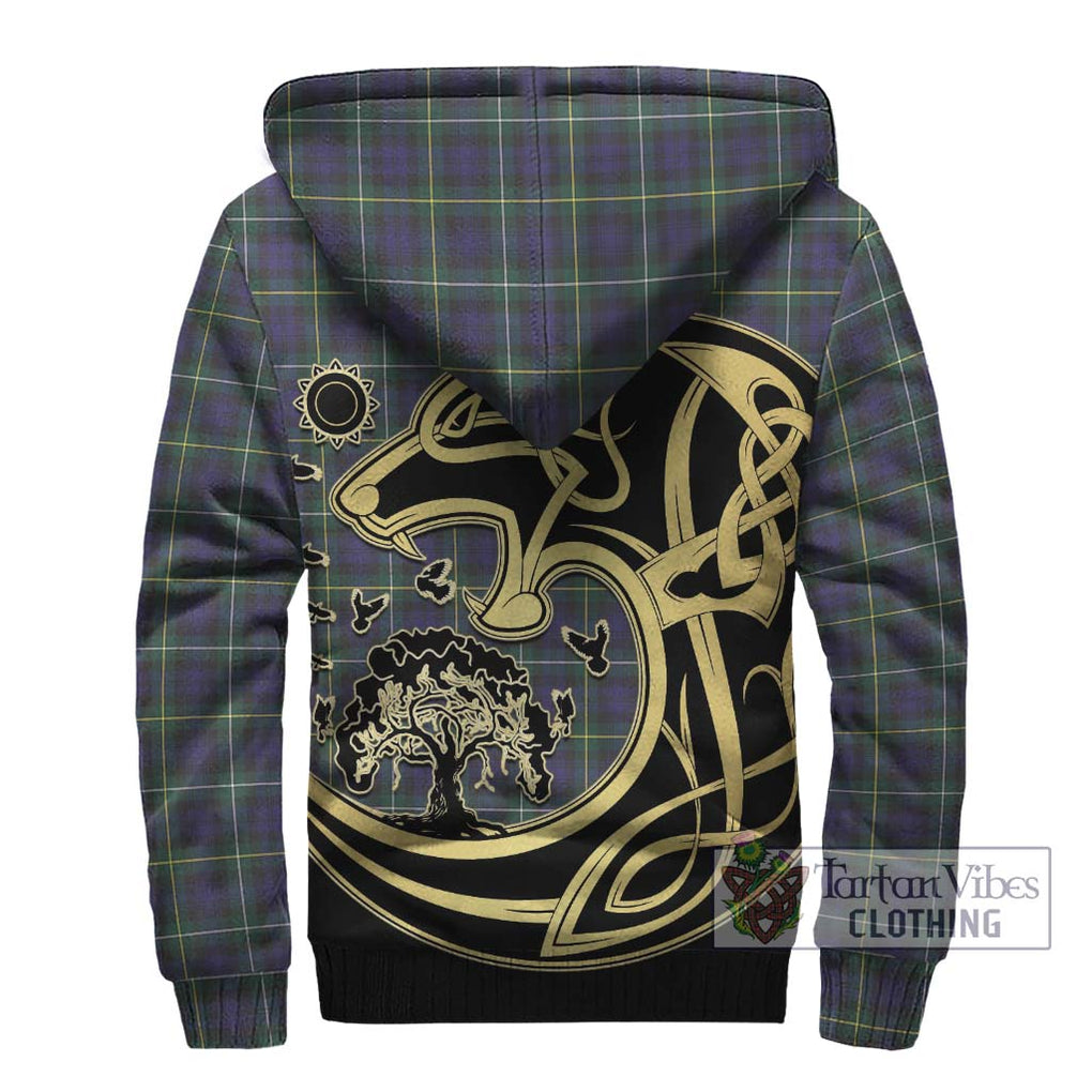 Campbell Argyll Modern Tartan Sherpa Hoodie with Family Crest Celtic Wolf Style - Tartan Vibes Clothing