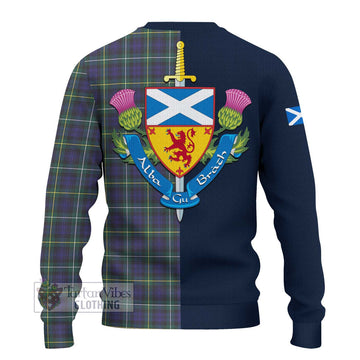 Campbell Argyll Modern Tartan Ugly Sweater with Scottish Lion Royal Arm Half Style