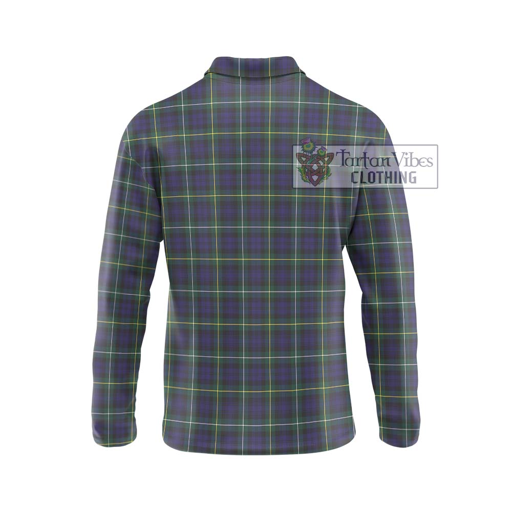 Campbell Argyll Modern Tartan Long Sleeve Polo Shirt with Family Crest DNA In Me Style - Tartanvibesclothing Shop