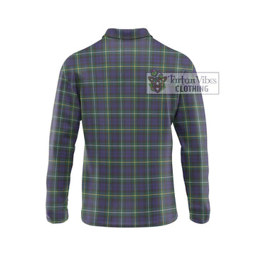 Campbell Argyll Modern Tartan Long Sleeve Polo Shirt with Family Crest DNA In Me Style