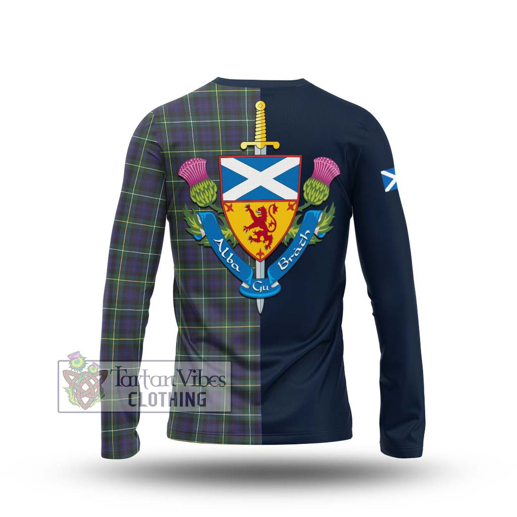 Tartan Vibes Clothing Campbell Argyll Modern Tartan Long Sleeve T-Shirt with Scottish Lion Royal Arm Half Style