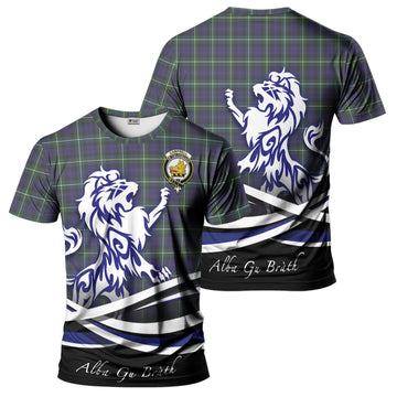 Campbell Argyll Modern Tartan T-Shirt with Alba Gu Brath Regal Lion Emblem