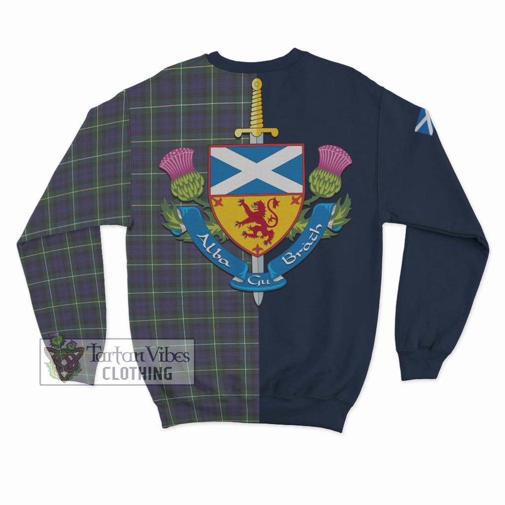 Tartan Vibes Clothing Campbell Argyll Modern Tartan Sweatshirt with Scottish Lion Royal Arm Half Style