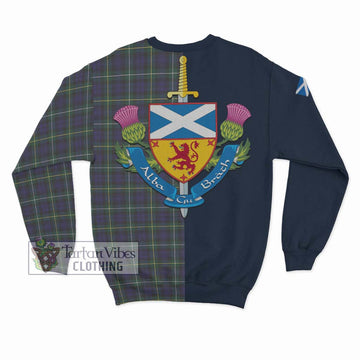 Campbell Argyll Modern Tartan Sweatshirt Alba with Scottish Lion Royal Arm Half Style