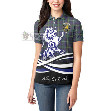 Campbell Argyll Modern Tartan Women's Polo Shirt with Alba Gu Brath Regal Lion Emblem