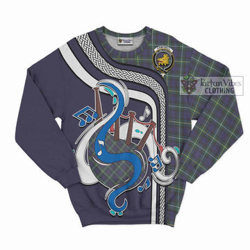 Campbell Argyll Modern Tartan Sweatshirt with Epic Bagpipe Style