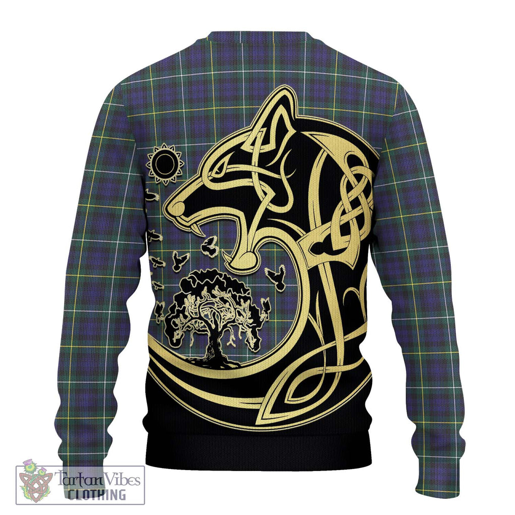 Campbell Argyll Modern Tartan Knitted Sweater with Family Crest Celtic Wolf Style - Tartan Vibes Clothing