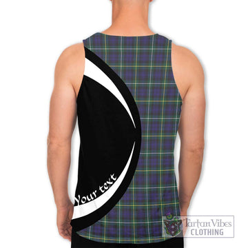 Campbell Argyll Modern Tartan Men's Tank Top with Family Crest Circle Style