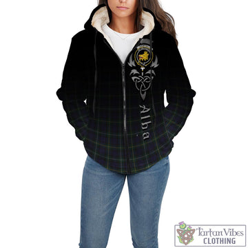 Campbell Argyll Modern Tartan Sherpa Hoodie Featuring Alba Gu Brath Family Crest Celtic Inspired