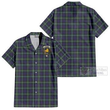 Campbell Argyll Modern Tartan Cotton Hawaiian Shirt with Family Crest