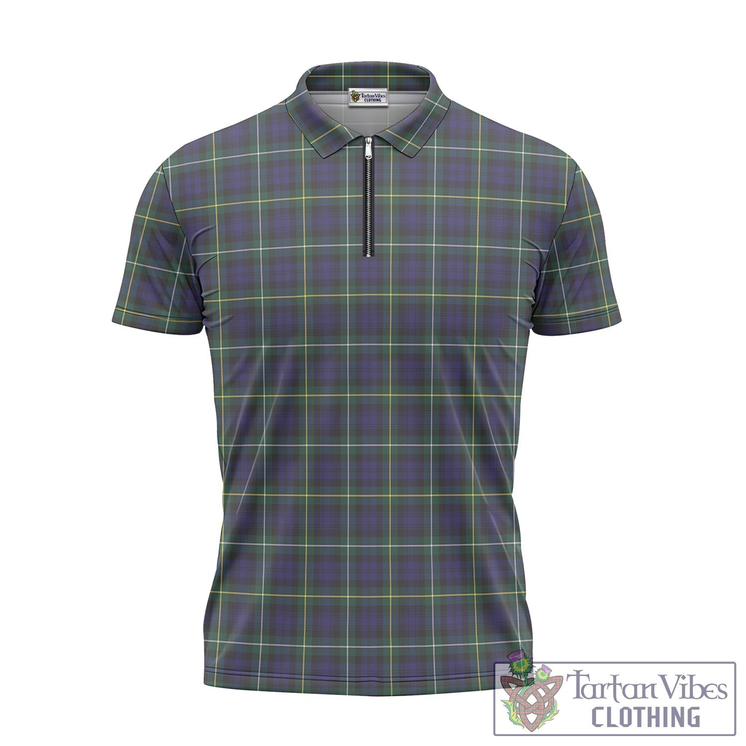 Tartan Vibes Clothing Campbell Argyll Modern Tartan Zipper Polo Shirt