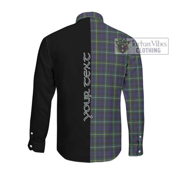 Campbell Argyll Modern Tartan Long Sleeve Button Shirt with Family Crest and Half Of Me Style