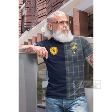 Campbell Argyll Modern Tartan Cotton T-shirt Alba with Scottish Lion Royal Arm Half Style