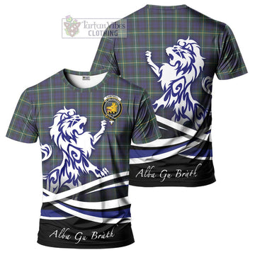 Campbell Argyll Modern Tartan Cotton T-shirt with Alba Gu Brath Regal Lion Emblem