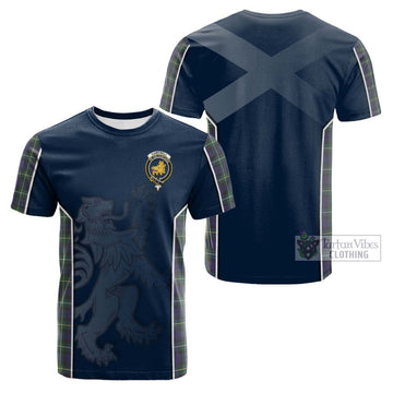 Campbell Argyll Modern Tartan Cotton T-shirt with Family Crest and Lion Rampant Vibes Sport Style