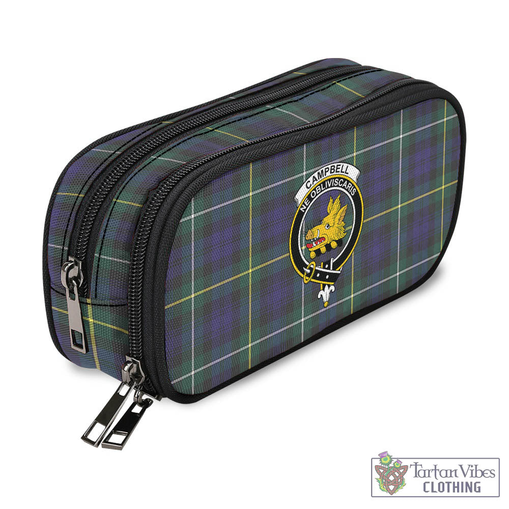 Tartan Vibes Clothing Campbell Argyll Modern Tartan Pen and Pencil Case with Family Crest