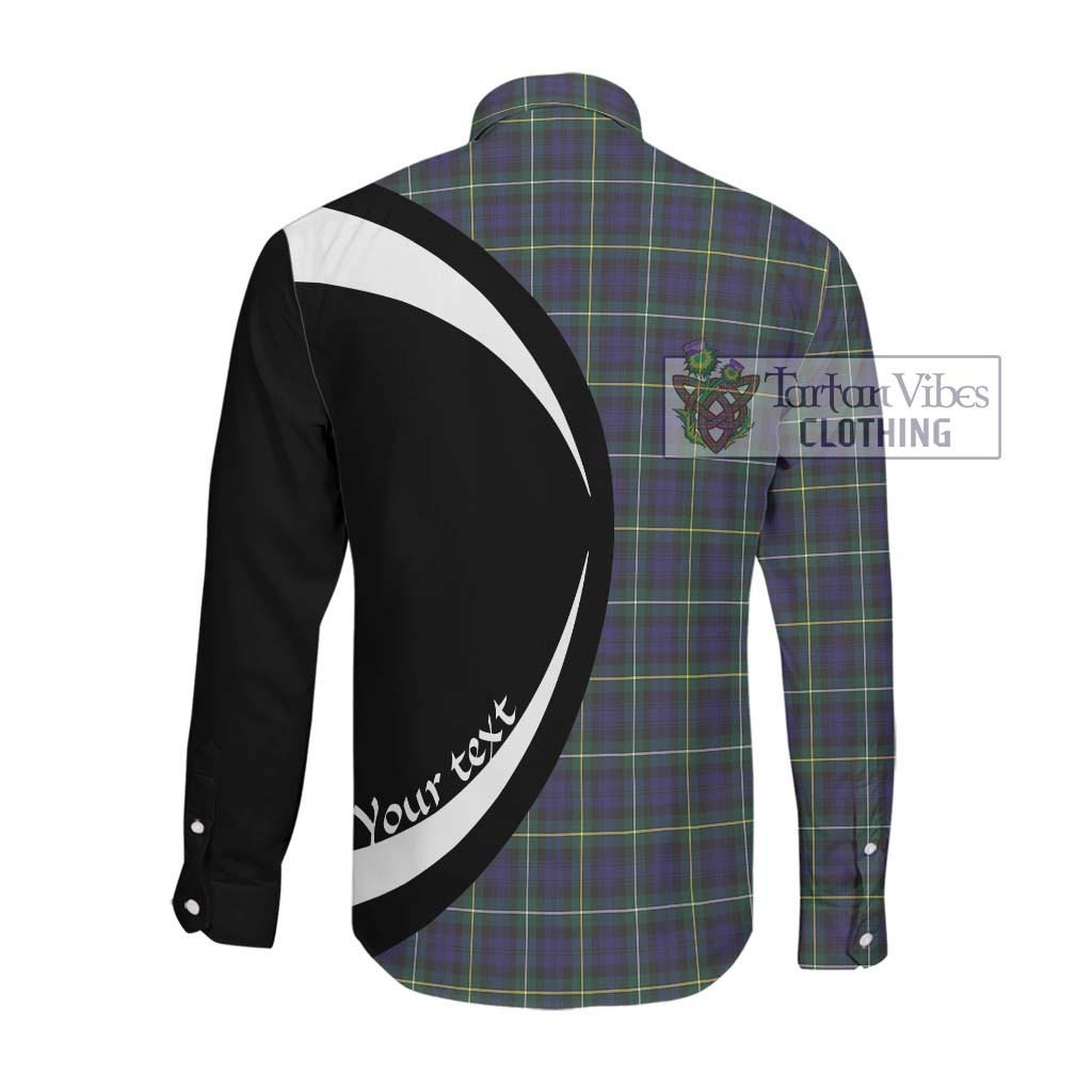 Campbell Argyll Modern Tartan Long Sleeve Button Up with Family Crest Circle Style Men's Shirt - Tartan Vibes Clothing