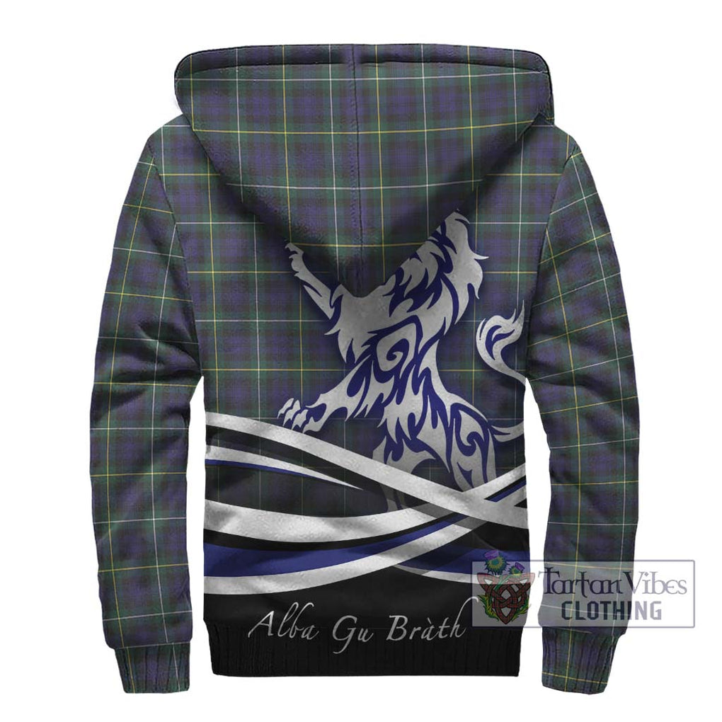 Campbell Argyll Modern Tartan Sherpa Hoodie with Alba Gu Brath Regal Lion Emblem - Tartanvibesclothing Shop