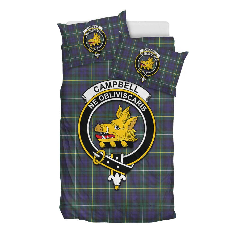 Campbell Argyll Modern Tartan Bedding Set with Family Crest - Tartan Vibes Clothing