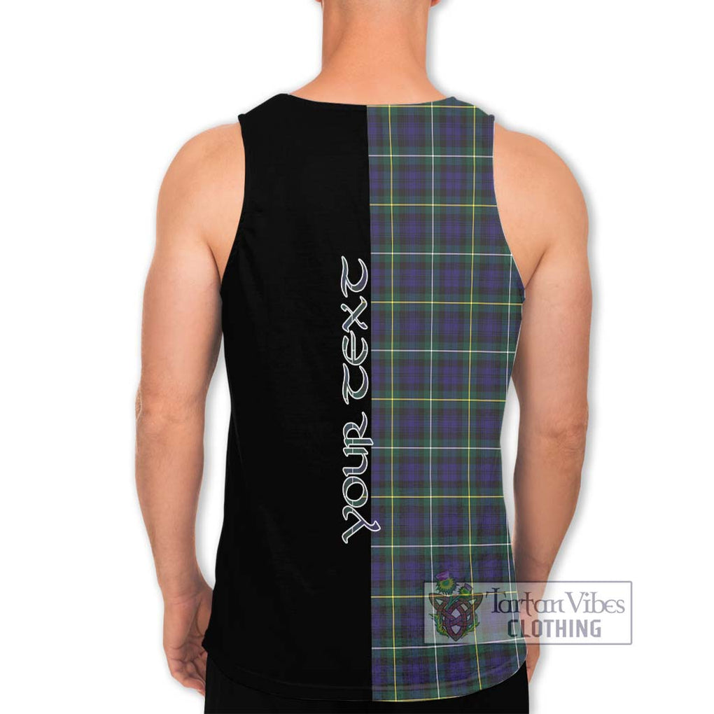 Campbell Argyll Modern Tartan Men's Tank Top with Family Crest and Half Of Me Style - Tartanvibesclothing Shop