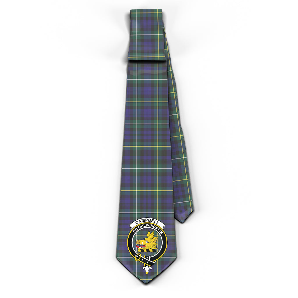 Campbell Argyll Modern Tartan Classic Necktie with Family Crest - Tartan Vibes Clothing