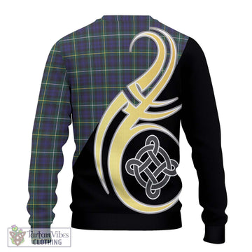 Campbell Argyll Modern Tartan Ugly Sweater with Family Crest and Celtic Symbol Style