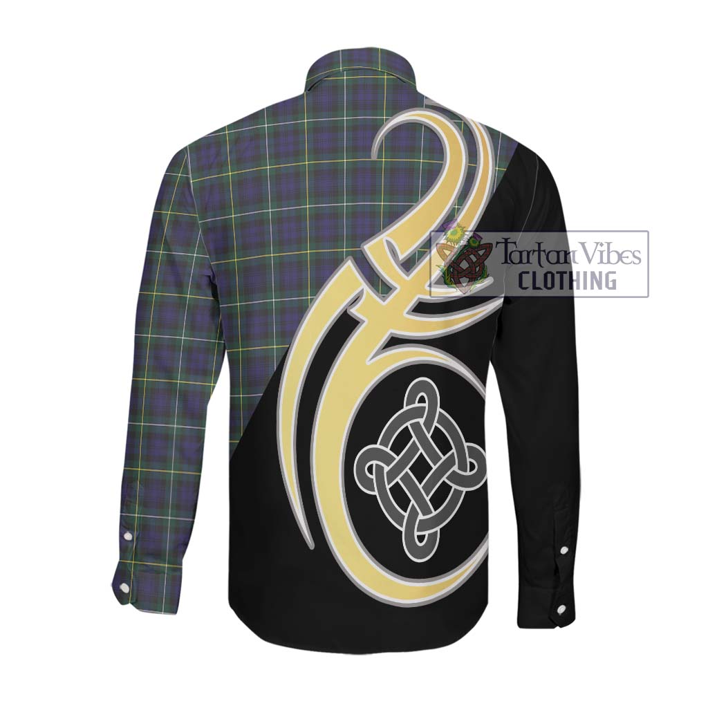 Campbell Argyll Modern Tartan Long Sleeve Button Shirt with Family Crest and Celtic Symbol Style Men's Shirt - Tartan Vibes Clothing