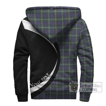 Campbell Argyll Modern Tartan Sherpa Hoodie with Family Crest Circle Style