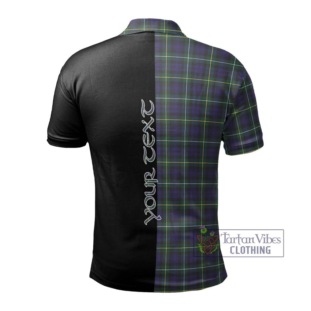 Campbell Argyll Modern Tartan Polo Shirt with Family Crest and Half Of Me Style - Tartanvibesclothing Shop