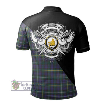 Campbell Argyll Modern Tartan Polo Shirt with Family Crest and Military Logo Style