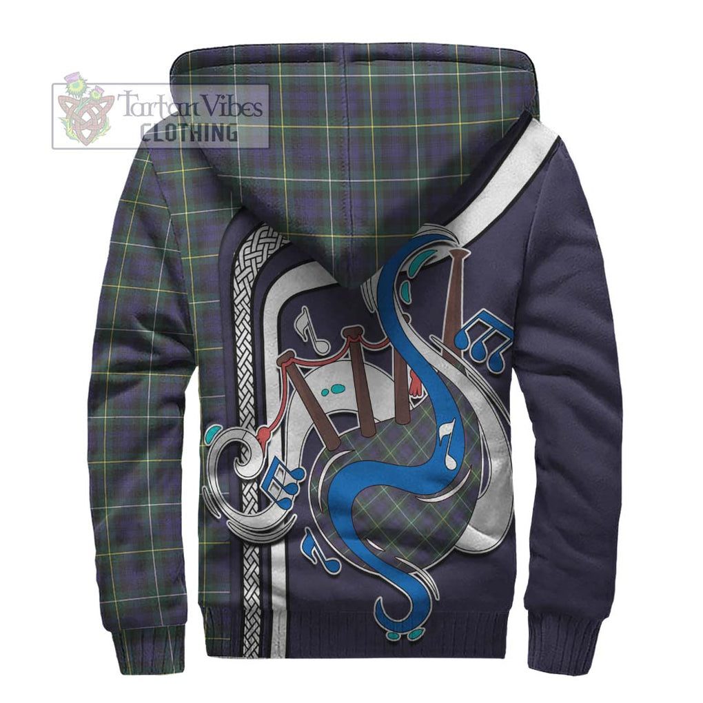 Campbell Argyll Modern Tartan Sherpa Hoodie with Epic Bagpipe Style - Tartanvibesclothing Shop