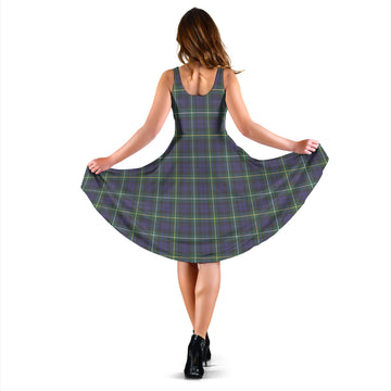 Campbell Argyll Modern Tartan Sleeveless Midi Womens Dress