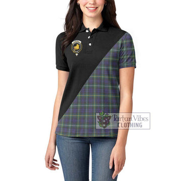 Campbell Argyll Modern Tartan Women's Polo Shirt with Family Crest and Military Logo Style