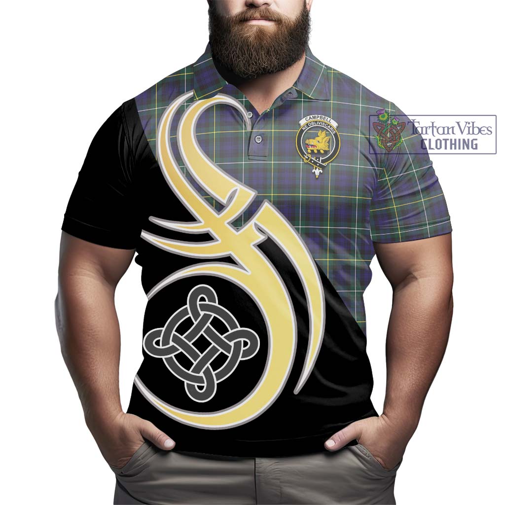 Campbell Argyll Modern Tartan Polo Shirt with Family Crest and Celtic Symbol Style - Tartan Vibes Clothing