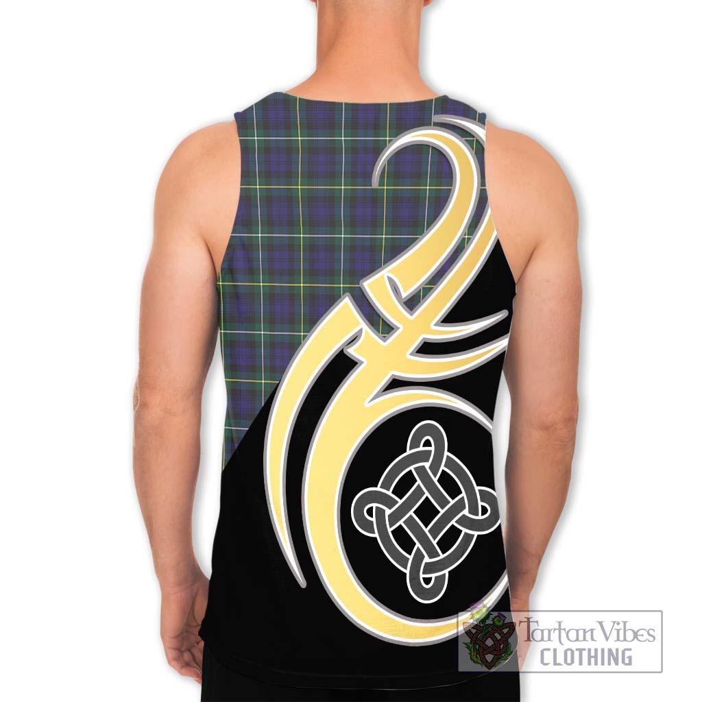 Campbell Argyll Modern Tartan Men's Tank Top with Family Crest and Celtic Symbol Style - Tartan Vibes Clothing