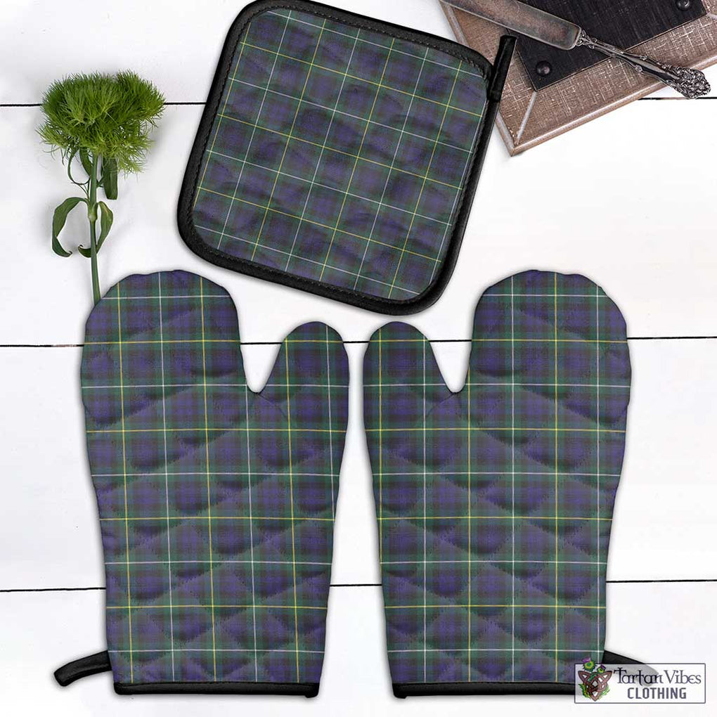 Campbell Argyll Modern Tartan Combo Oven Mitt & Pot-Holder Combo 1 Oven Mitt & 1 Pot-Holder Black - Tartan Vibes Clothing