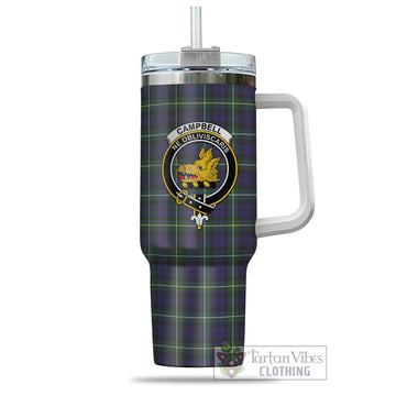 Campbell Argyll Modern Tartan Tumbler with Handle with Family Crest