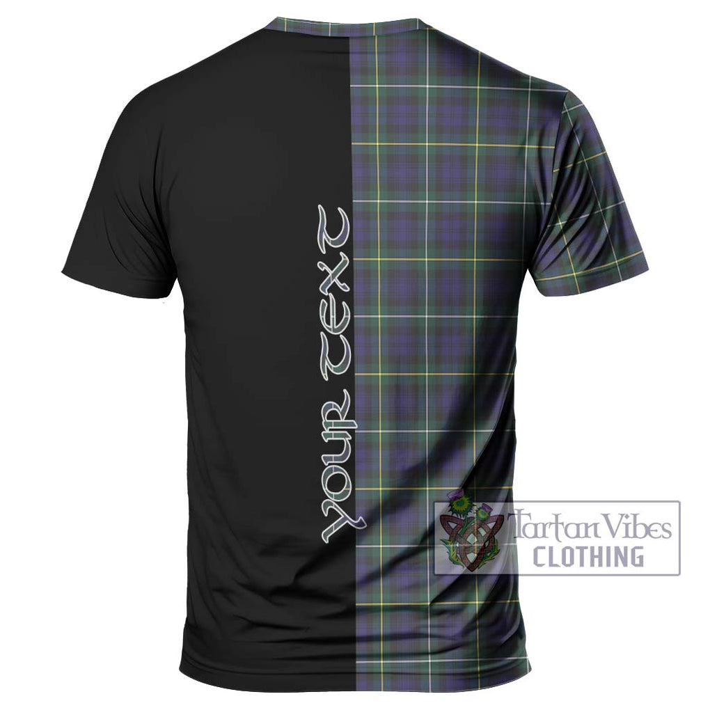 Campbell Argyll Modern Tartan T-Shirt with Family Crest and Half Of Me Style - Tartanvibesclothing Shop