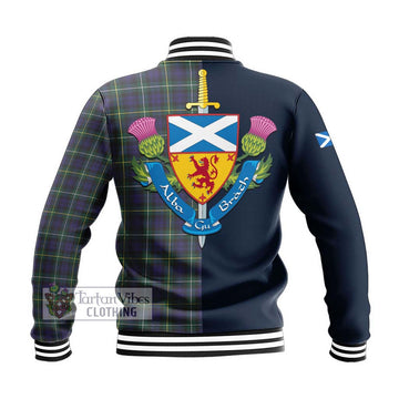 Campbell Argyll Modern Tartan Baseball Jacket Alba with Scottish Lion Royal Arm Half Style