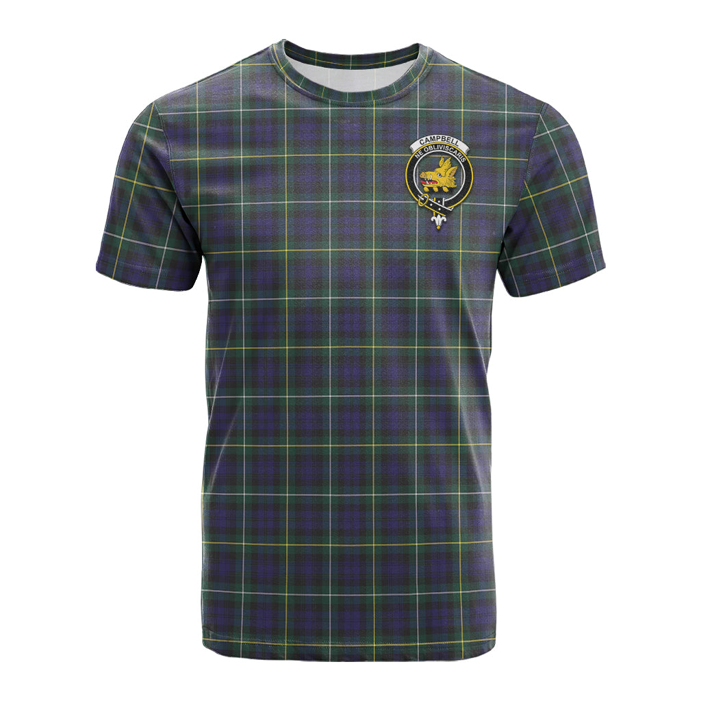 Campbell Argyll Modern Tartan T-Shirt with Family Crest - Tartan Vibes Clothing