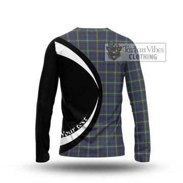 Campbell Argyll Modern Tartan Long Sleeve T-Shirt with Family Crest Circle Style