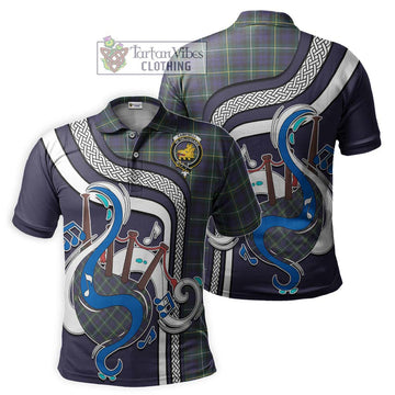 Campbell Argyll Modern Tartan Polo Shirt with Epic Bagpipe Style