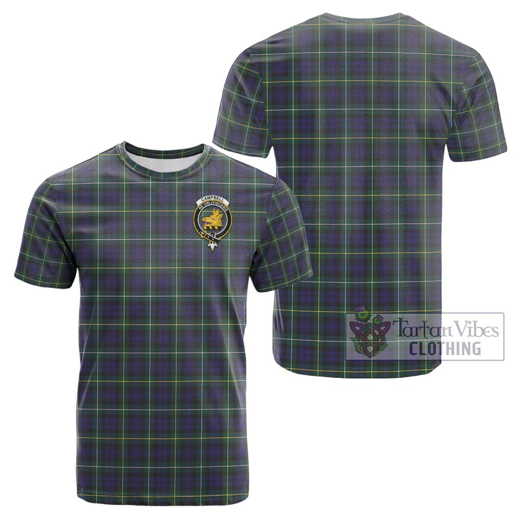 Campbell Argyll Modern Tartan Cotton T-Shirt with Family Crest Kid's Shirt - Tartanvibesclothing Shop