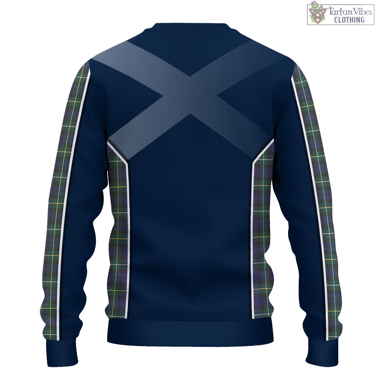 Tartan Vibes Clothing Campbell Argyll Modern Tartan Knitted Sweatshirt with Family Crest and Scottish Thistle Vibes Sport Style