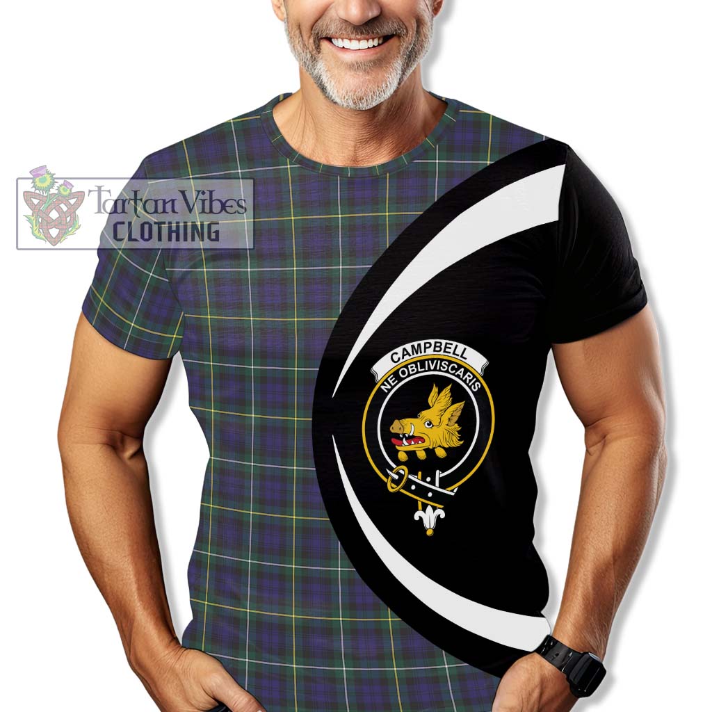 Tartan Vibes Clothing Campbell Argyll Modern Tartan T-Shirt with Family Crest Circle Style