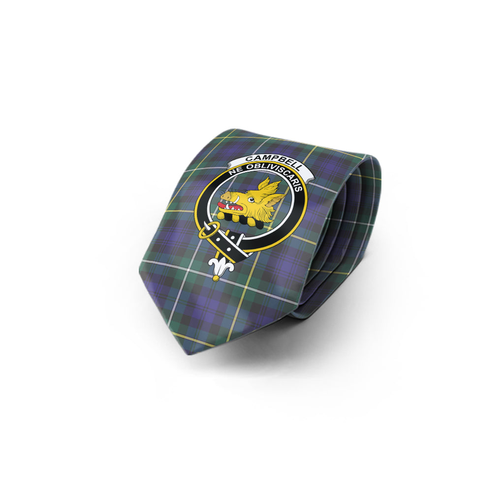 Campbell Argyll Modern Tartan Classic Necktie with Family Crest - Tartan Vibes Clothing