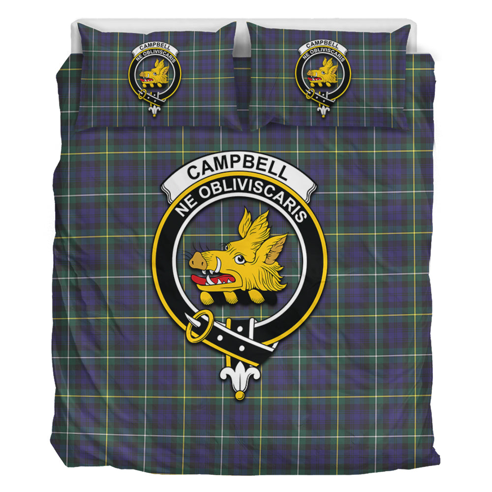 Campbell Argyll Modern Tartan Bedding Set with Family Crest - Tartan Vibes Clothing