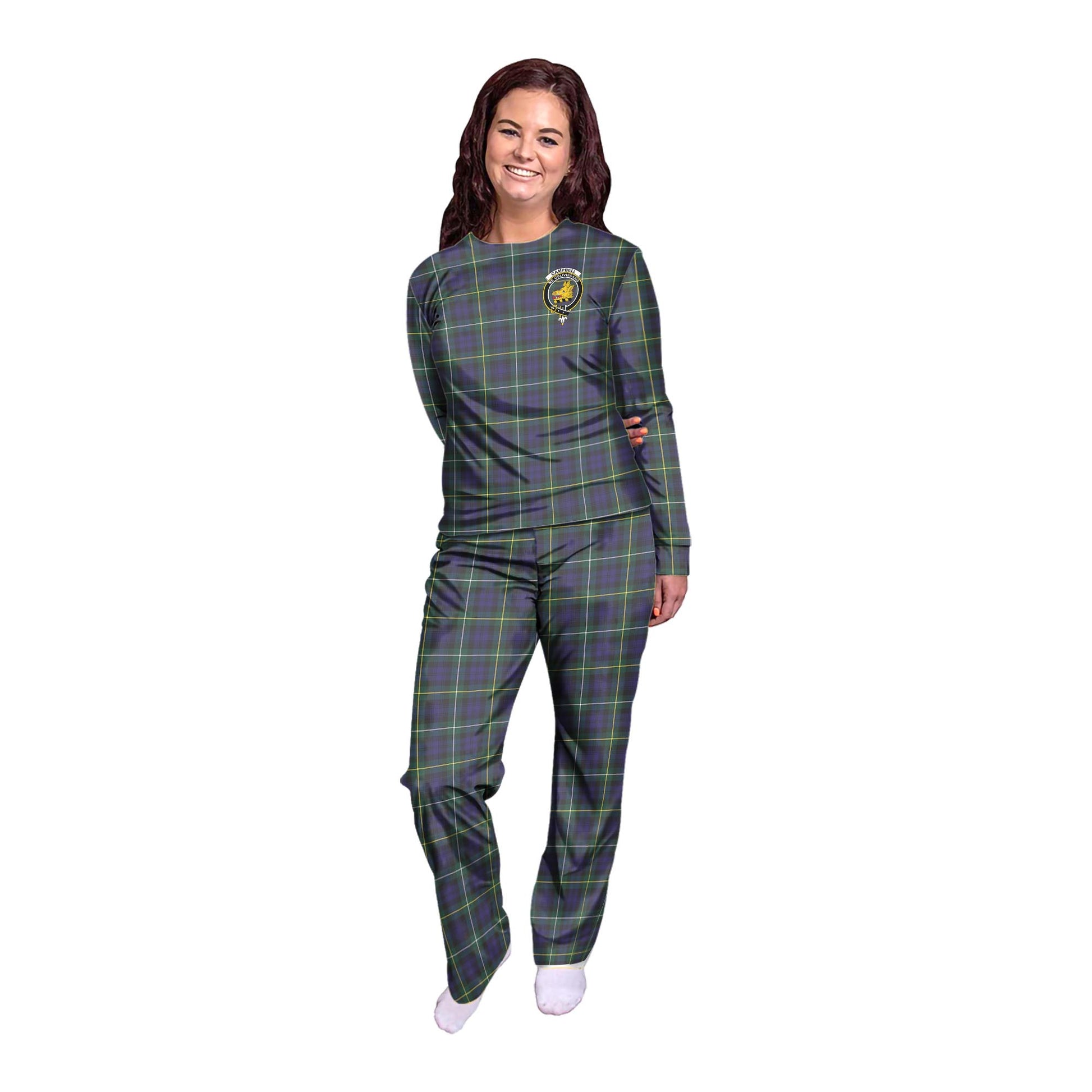 Campbell Argyll Modern Tartan Pajamas Family Set with Family Crest - Tartan Vibes Clothing