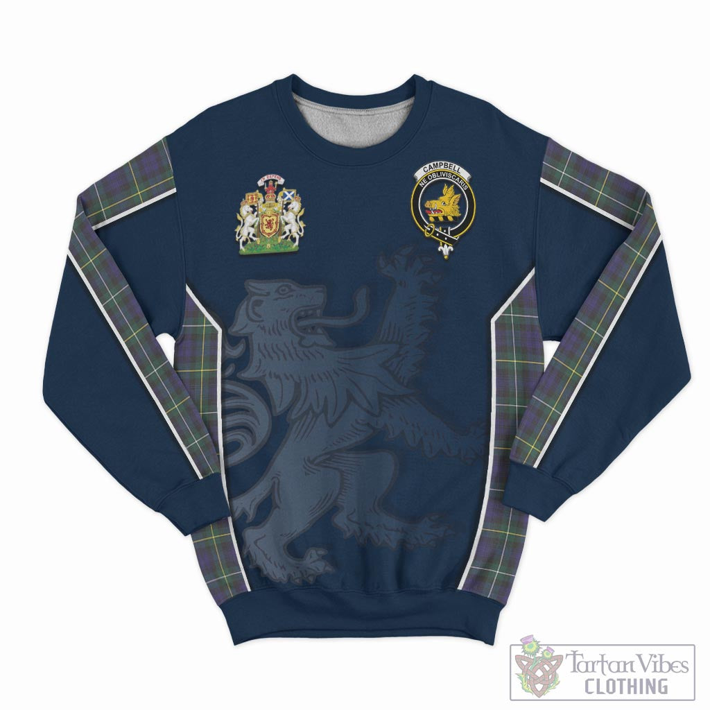 Tartan Vibes Clothing Campbell Argyll Modern Tartan Sweater with Family Crest and Lion Rampant Vibes Sport Style