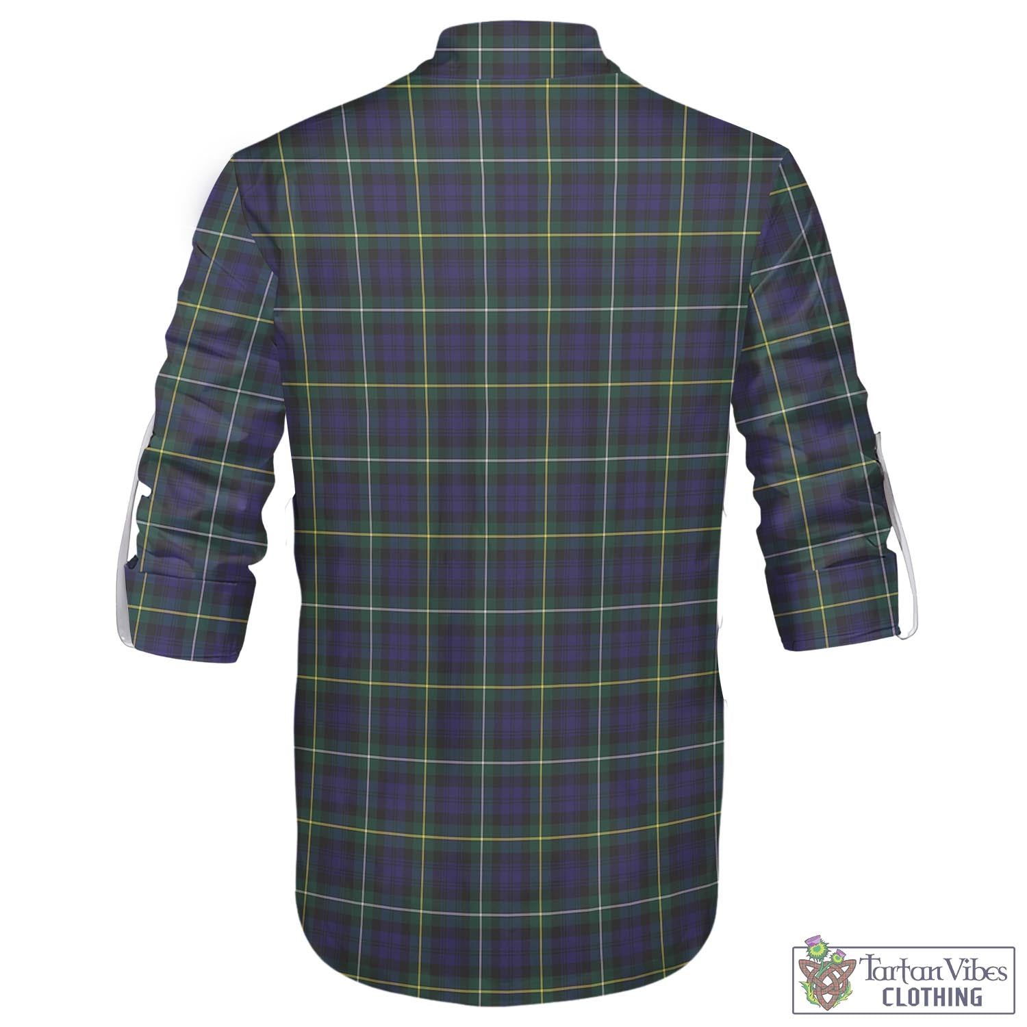 Tartan Vibes Clothing Campbell Argyll Modern Tartan Men's Scottish Traditional Jacobite Ghillie Kilt Shirt with Family Crest